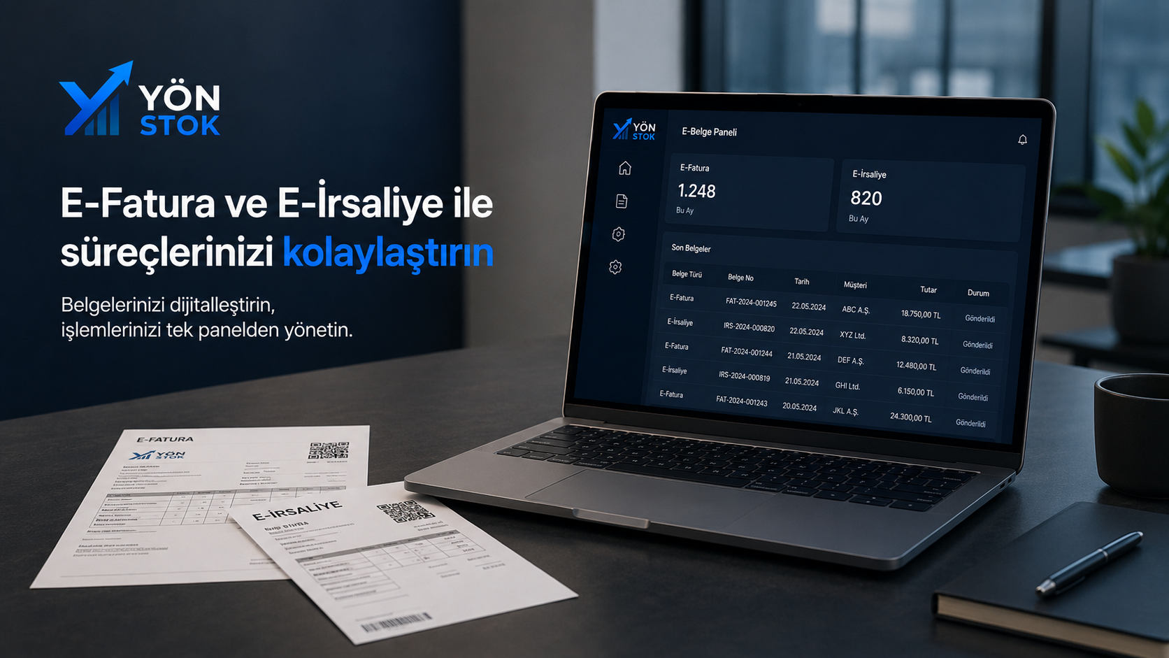 Yön Stok E-Fatura ve E-İrsaliye paneli görseli